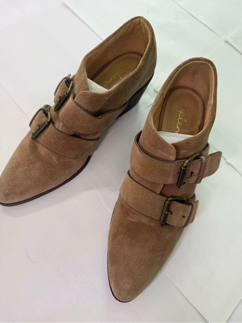 Splendid Suede Tan Buckle Ankle Booties